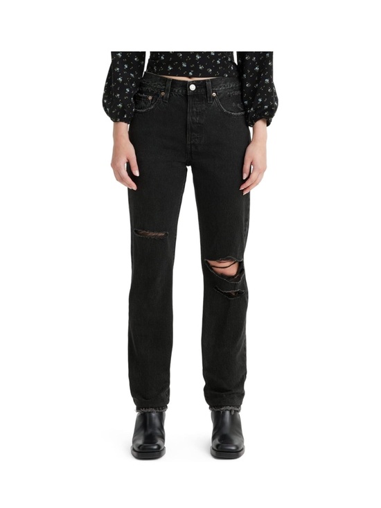 Levi's Denim - Levi's 501 Original Fit Black Distressed Straight-Leg Jeans